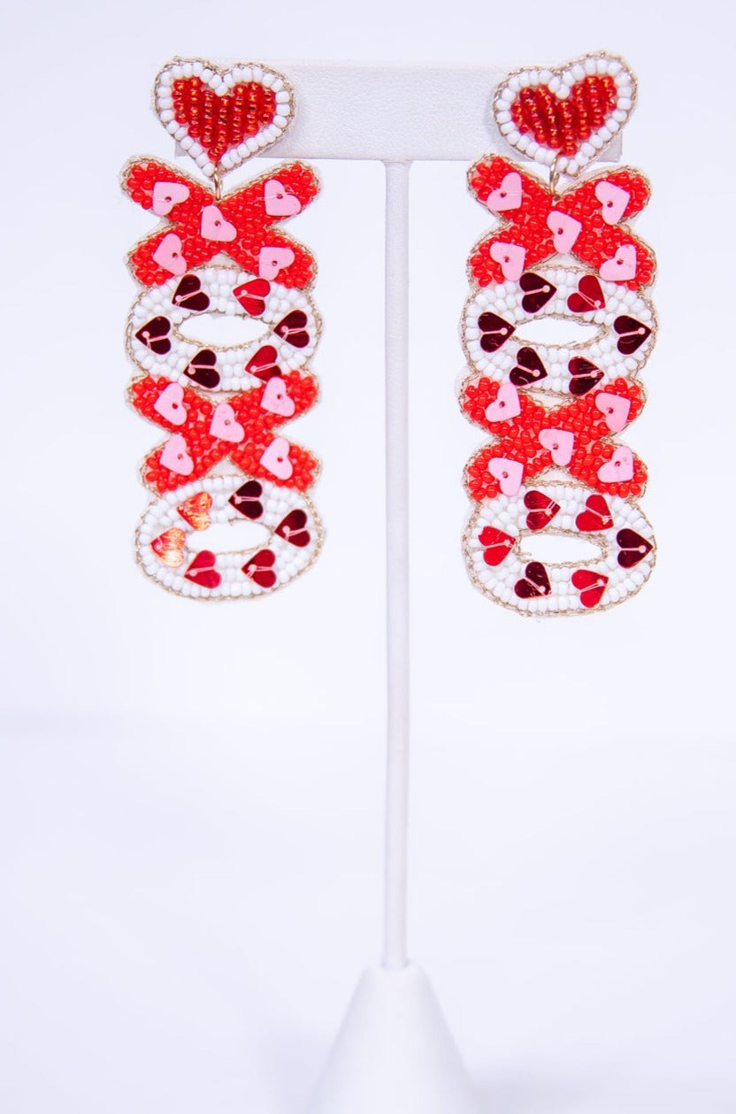 Twine and Love, XOXO Beaded Earrings