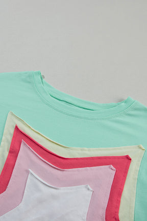 Follow Your Star Jade Colorblock Star Top