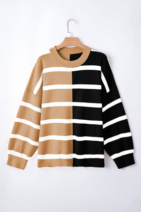 Stripe Hype Colorblock Oversized Sweater