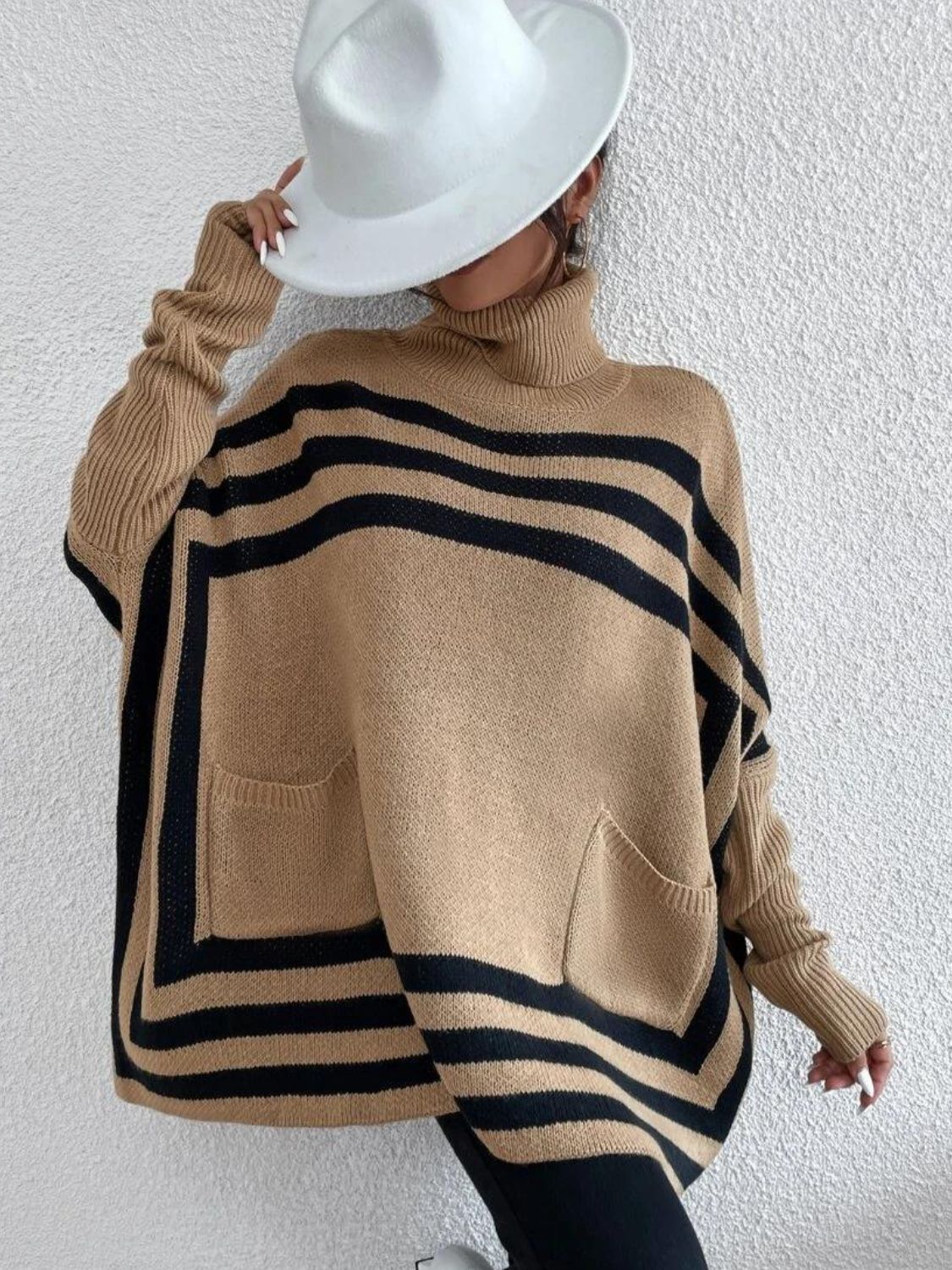 Catching Looks Striped Turtleneck Top