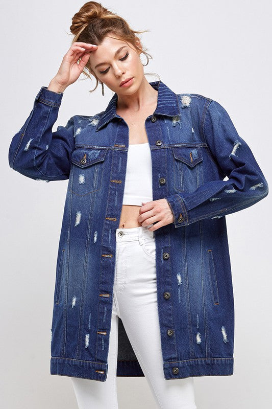 DENIM On Repeat Distressed Washed Jacket(3 colors)