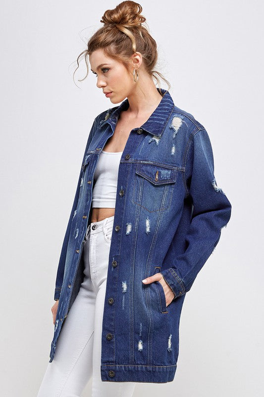 DENIM On Repeat Distressed Washed Jacket(3 colors)