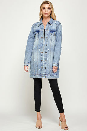 DENIM On Repeat Distressed Washed Jacket(3 colors)