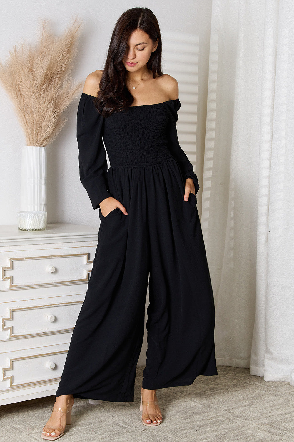 Sooner or Later Square Neck Jumpsuit with Pockets