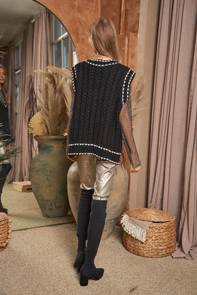 Vest Dressed V-Neck Sleeveless Sweater (3 Colors)