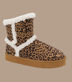 She Runs The World Tan Printed Fuzzy Boots - SHO2764LE