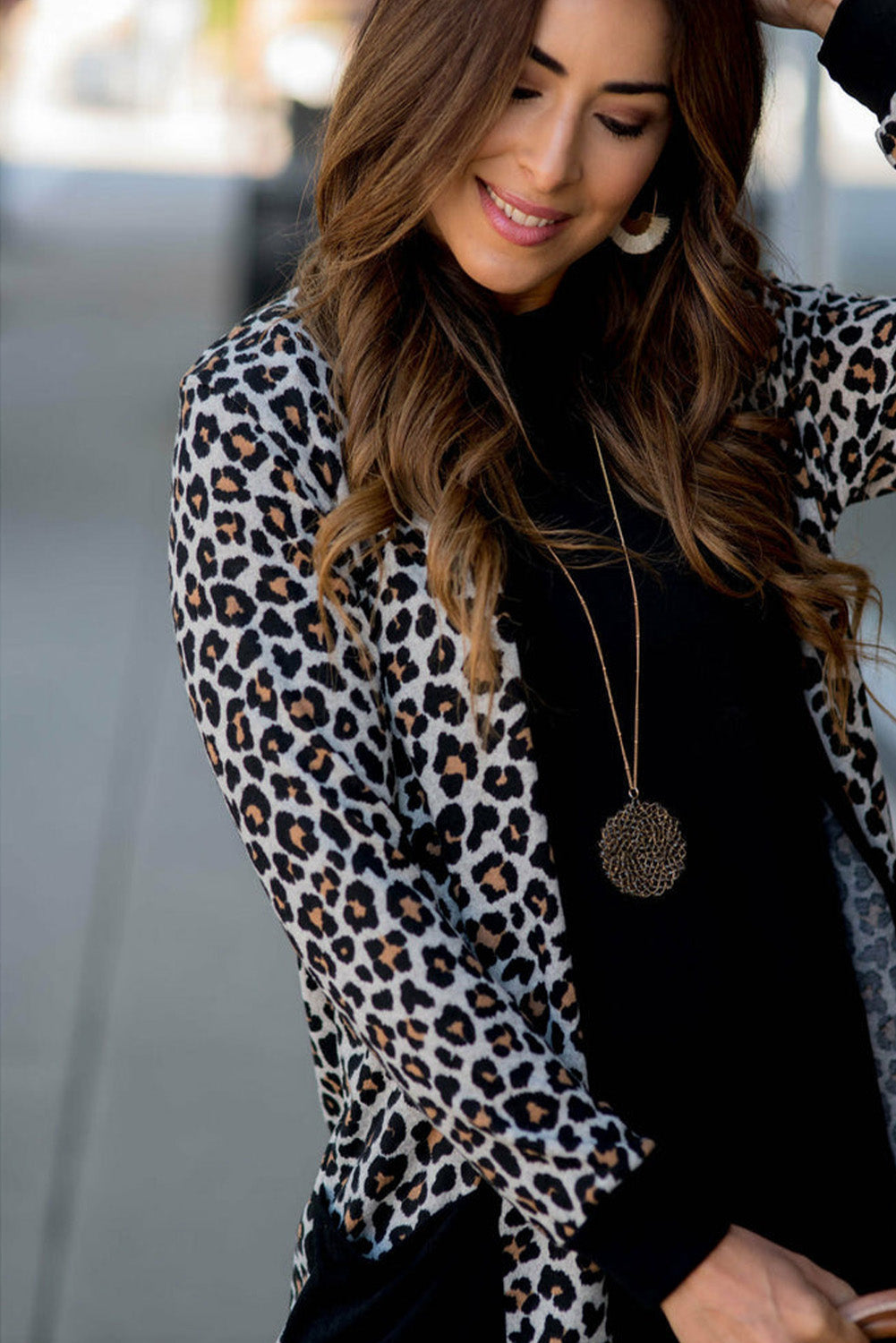 Wild For You Black Printed Cardigan