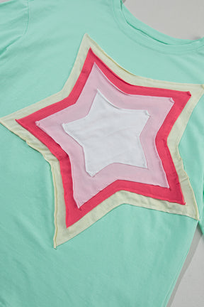 Follow Your Star Jade Colorblock Star Top