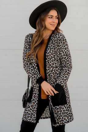 Wild For You Black Printed Cardigan