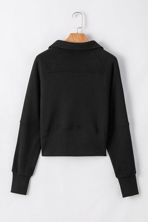 Cozy Retreat Black Zip Up Sweatshirt