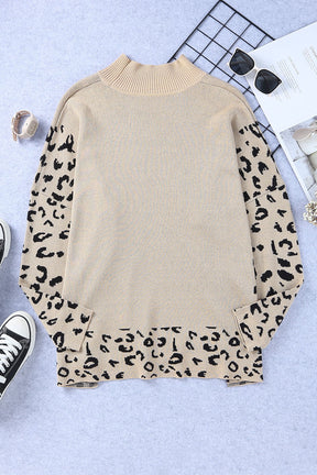 Feeling Sassy And Fierce Khaki Printed Oversized Sweater Top