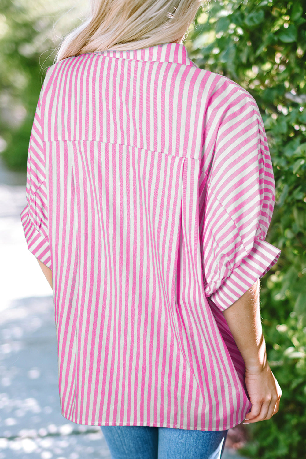 Stripes For Days Pink Dolman Sleeve Top