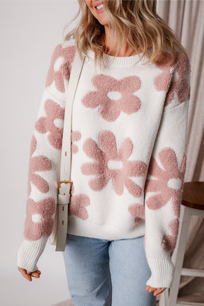 I've Got Flower Power White Floral Sweater