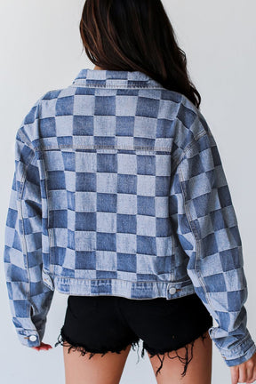 Life In Check Button Up Denim Jacket (2 Colors)