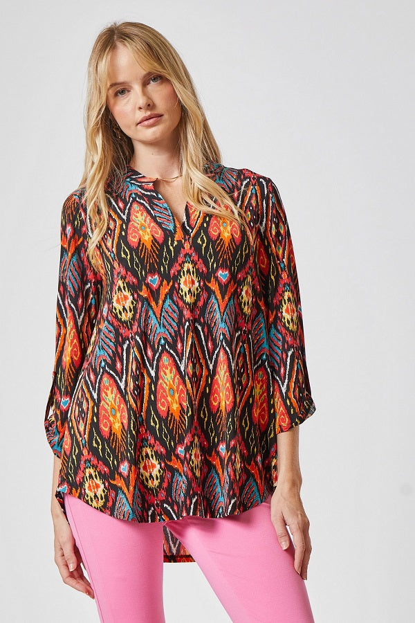 When You Know Black/Multi Color Printed Top - T9787BK
