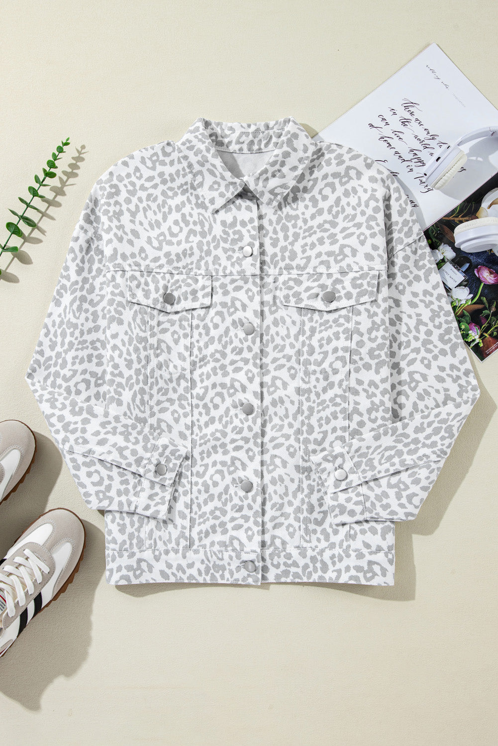 Spotted Fever Printed Flap Pocket Denim Jacket