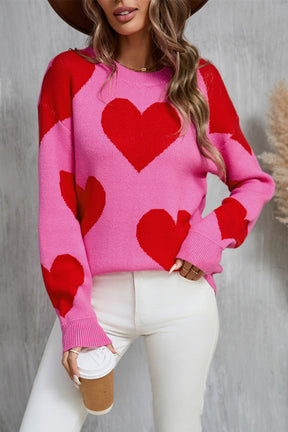 She Has A Big Heart Sweater Top (2 Colors)