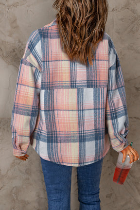 Plaid To The Bone Pink Shacket