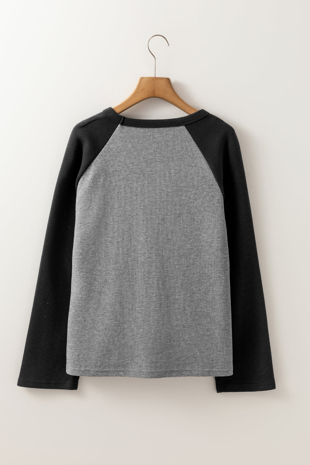 Waffle Knit Star Patch Graphic Raglan Top