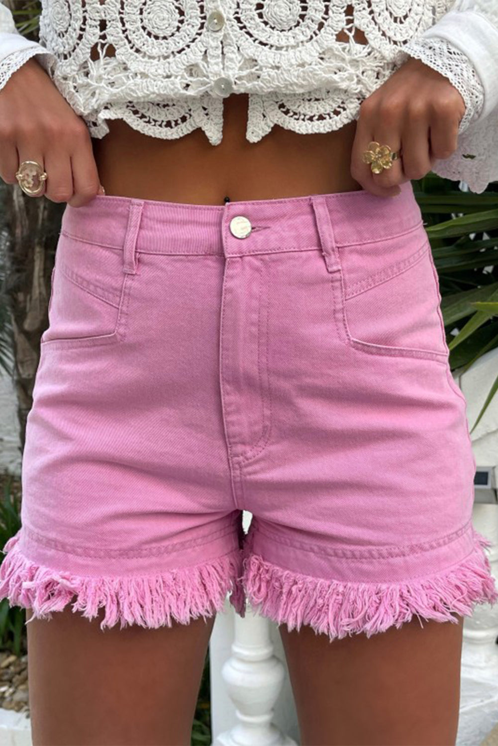 Pinky Love Mid Rise Denim Shorts