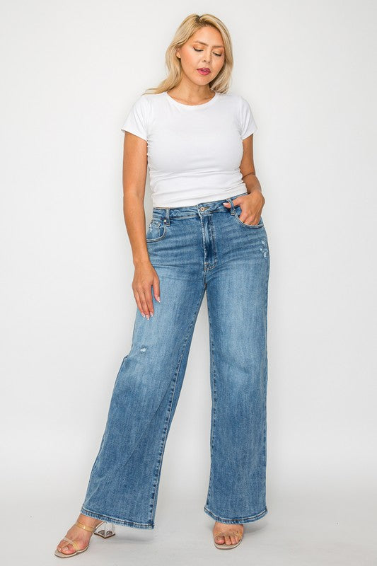 Ava Bytos High Rise Wide Leg Jeans with Pockets