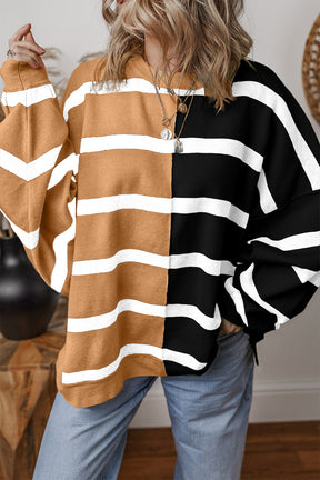 Stripe Hype Colorblock Oversized Sweater