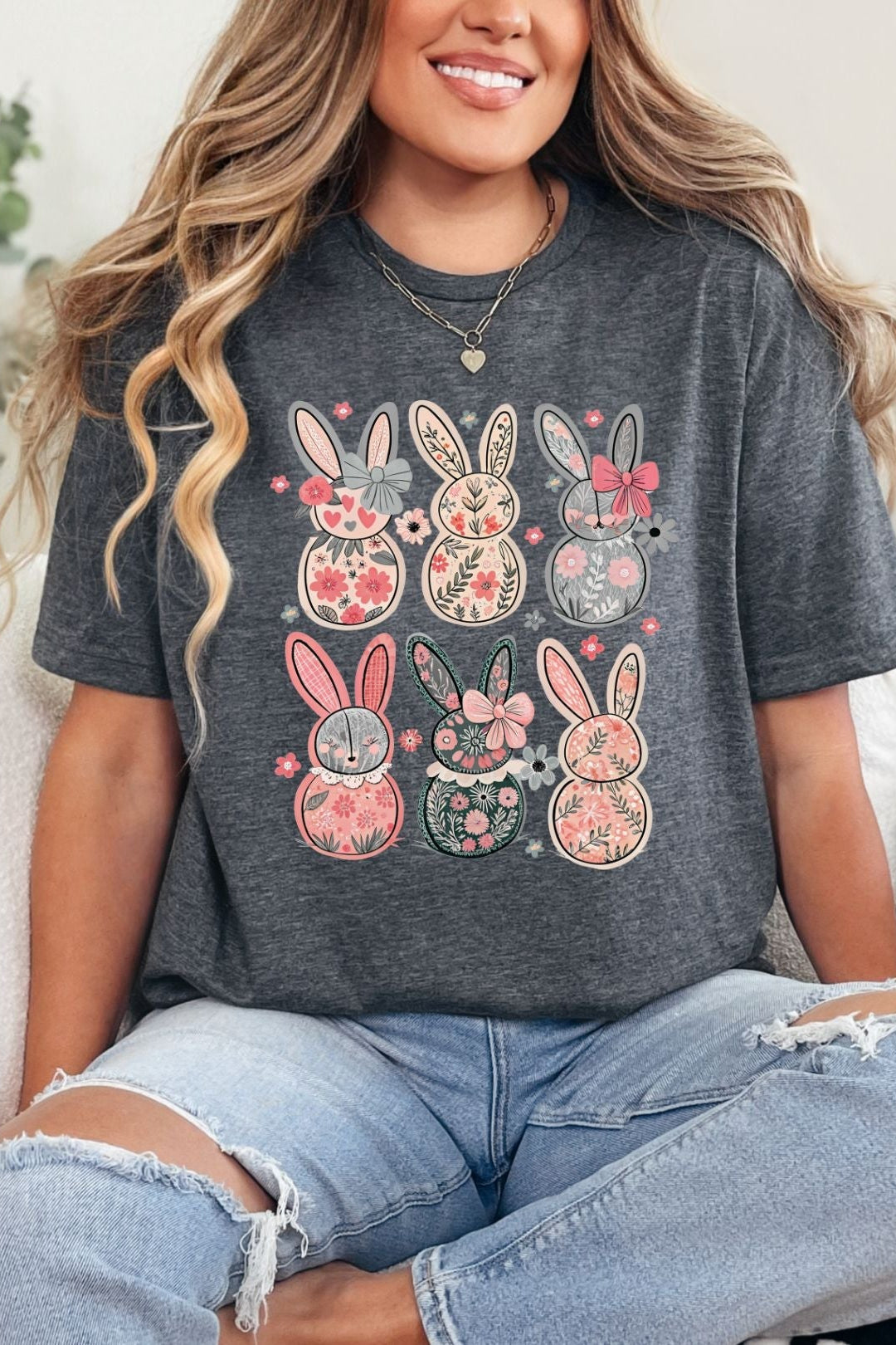 Coquette Easter Bunnies Graphic Tee