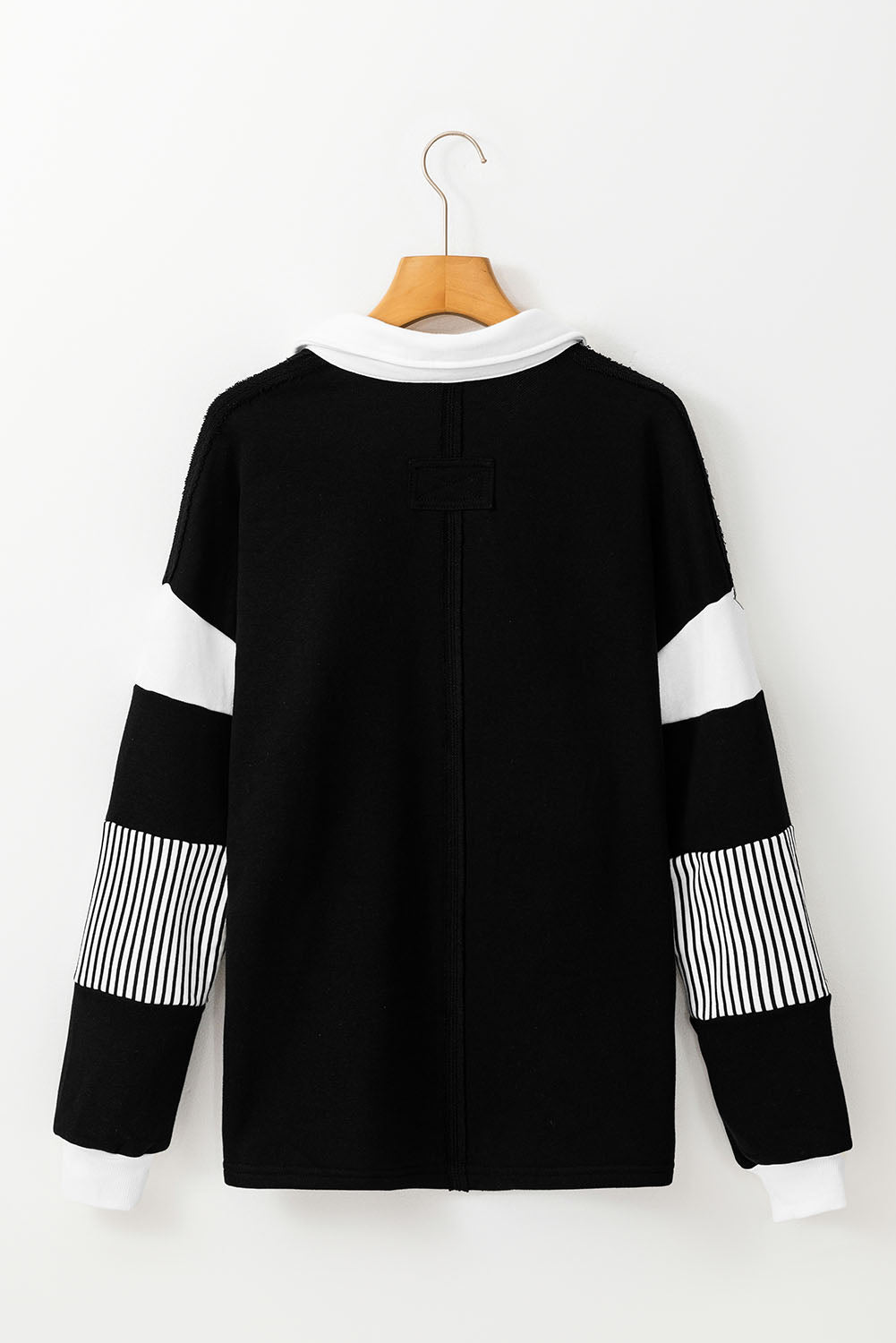 Set On Success Black Striped Sweatshirt Top