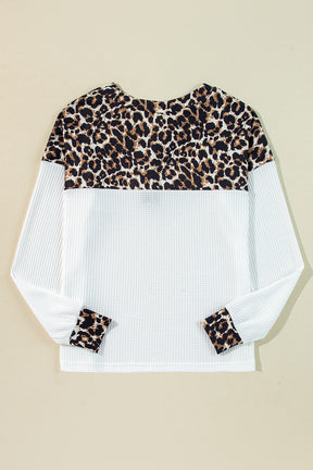 Wild Vibes Waffle Button V Neck Top