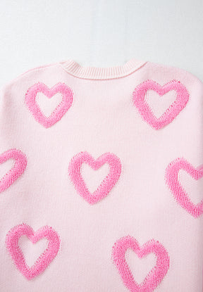 I'll Wait Forever For You Heart Printed High-Low Sweater Top