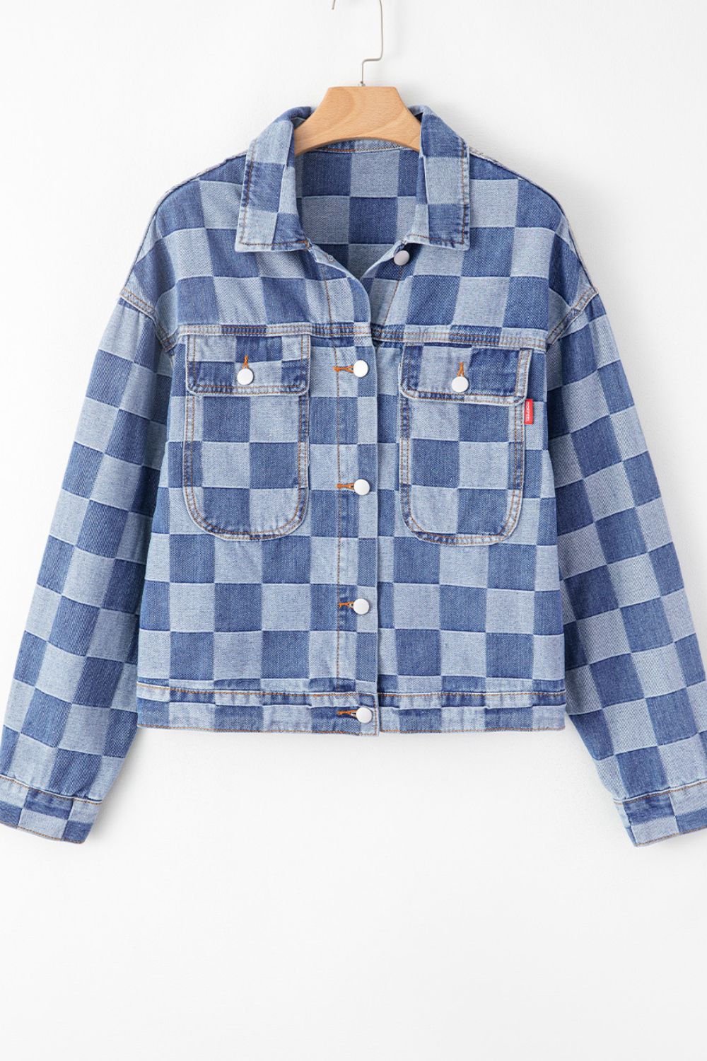 Life In Check Button Up Denim Jacket (2 Colors)