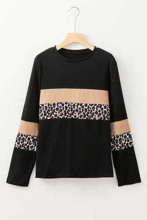 Living In The Moment Khaki Printed Colorblock Top