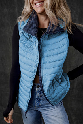 It's the Vest of All Sky Blue Zipped Puffer Vest