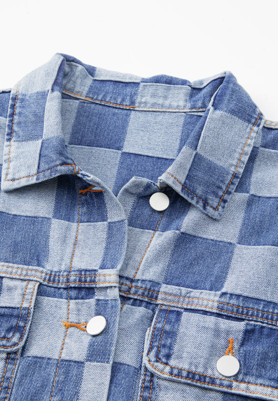 Life In Check Button Up Denim Jacket (2 Colors)