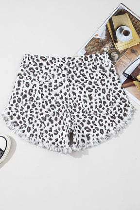 Spot the Fever Frayed Hem Denim Shorts