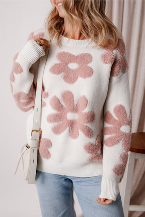 I've Got Flower Power White Floral Sweater