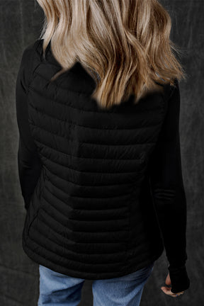 It's the Vest of All Black Zipped Puffer Vest