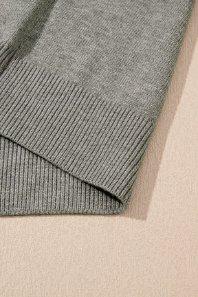 It's In The Details Flower Pattern Ribbed Sweater