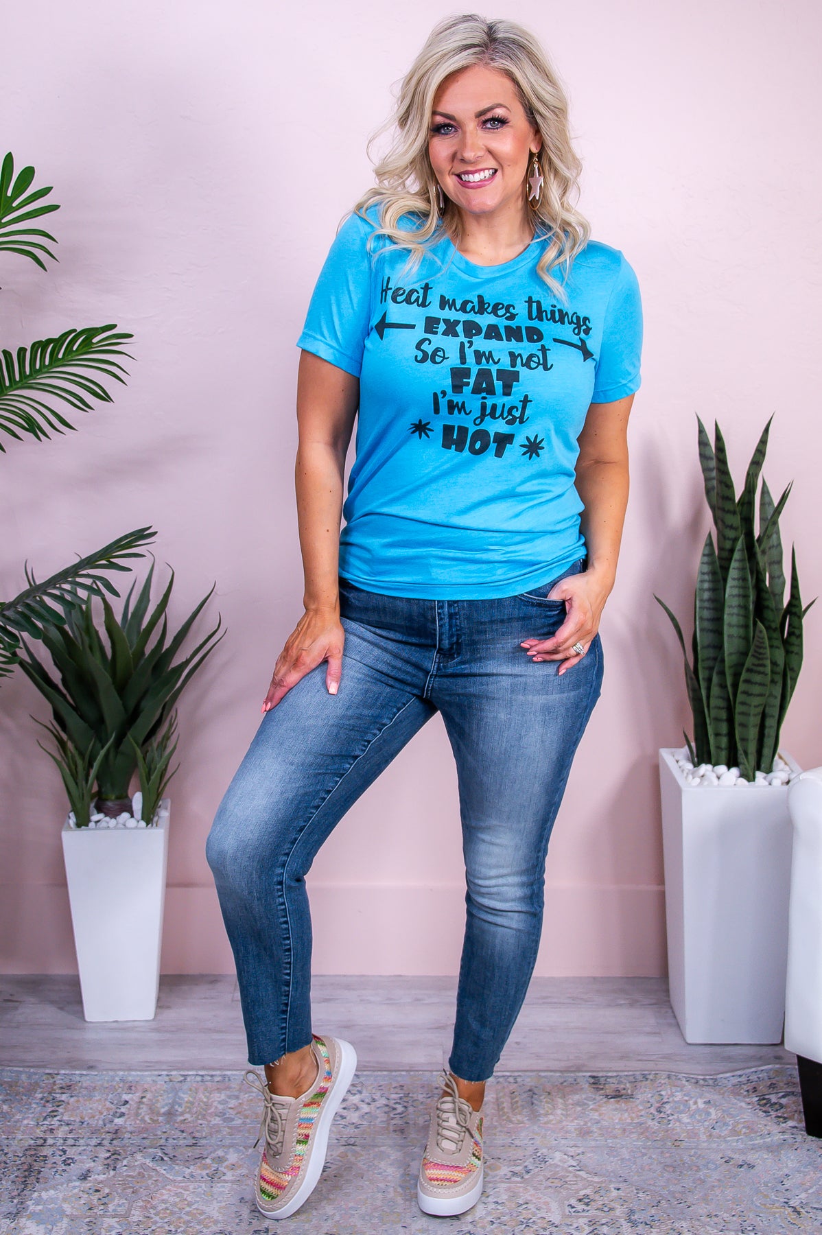 Heat Makes Things Expand Heather Aqua Graphic Tee - A3460HAQ