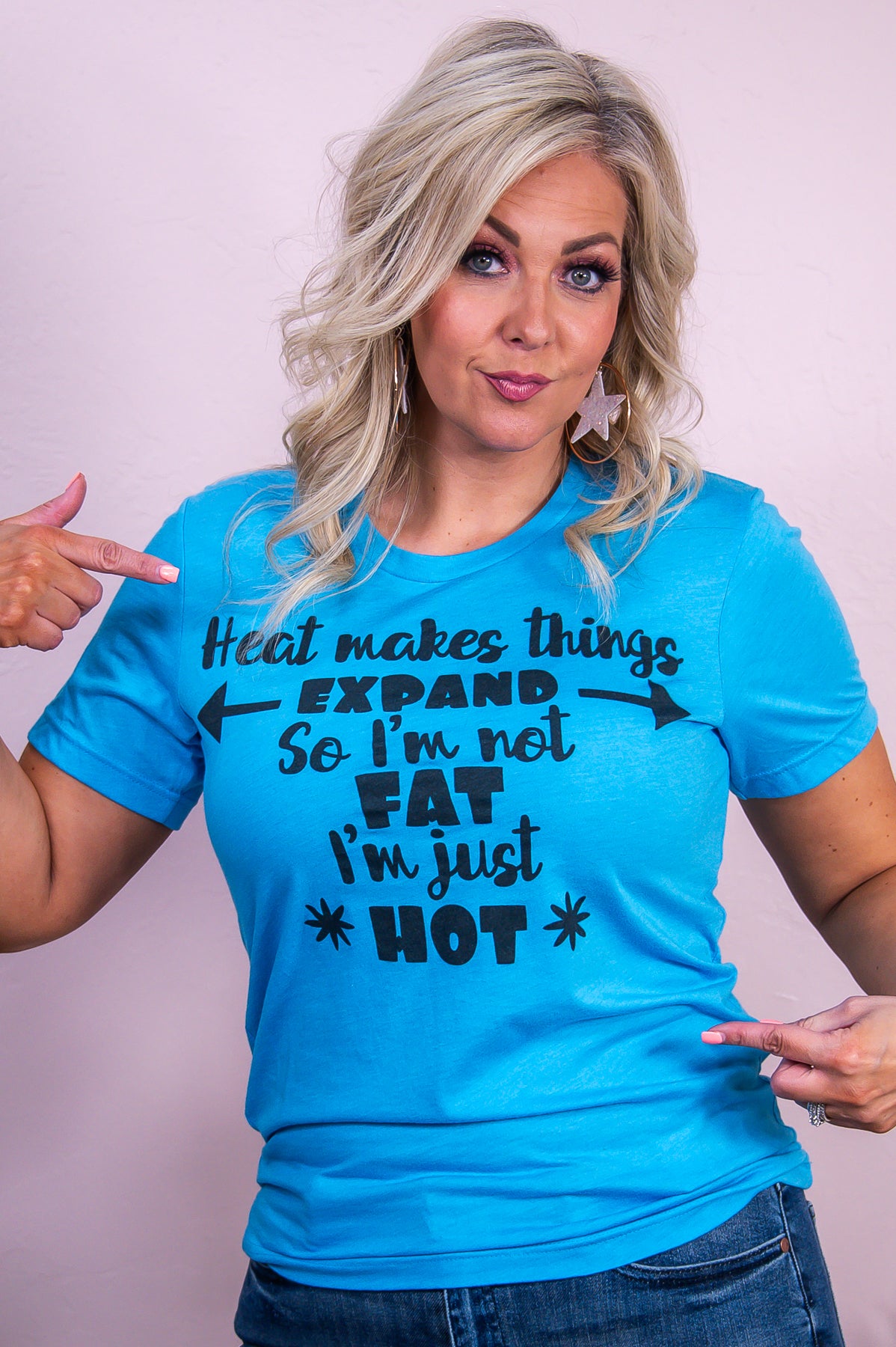 Heat Makes Things Expand Heather Aqua Graphic Tee - A3460HAQ