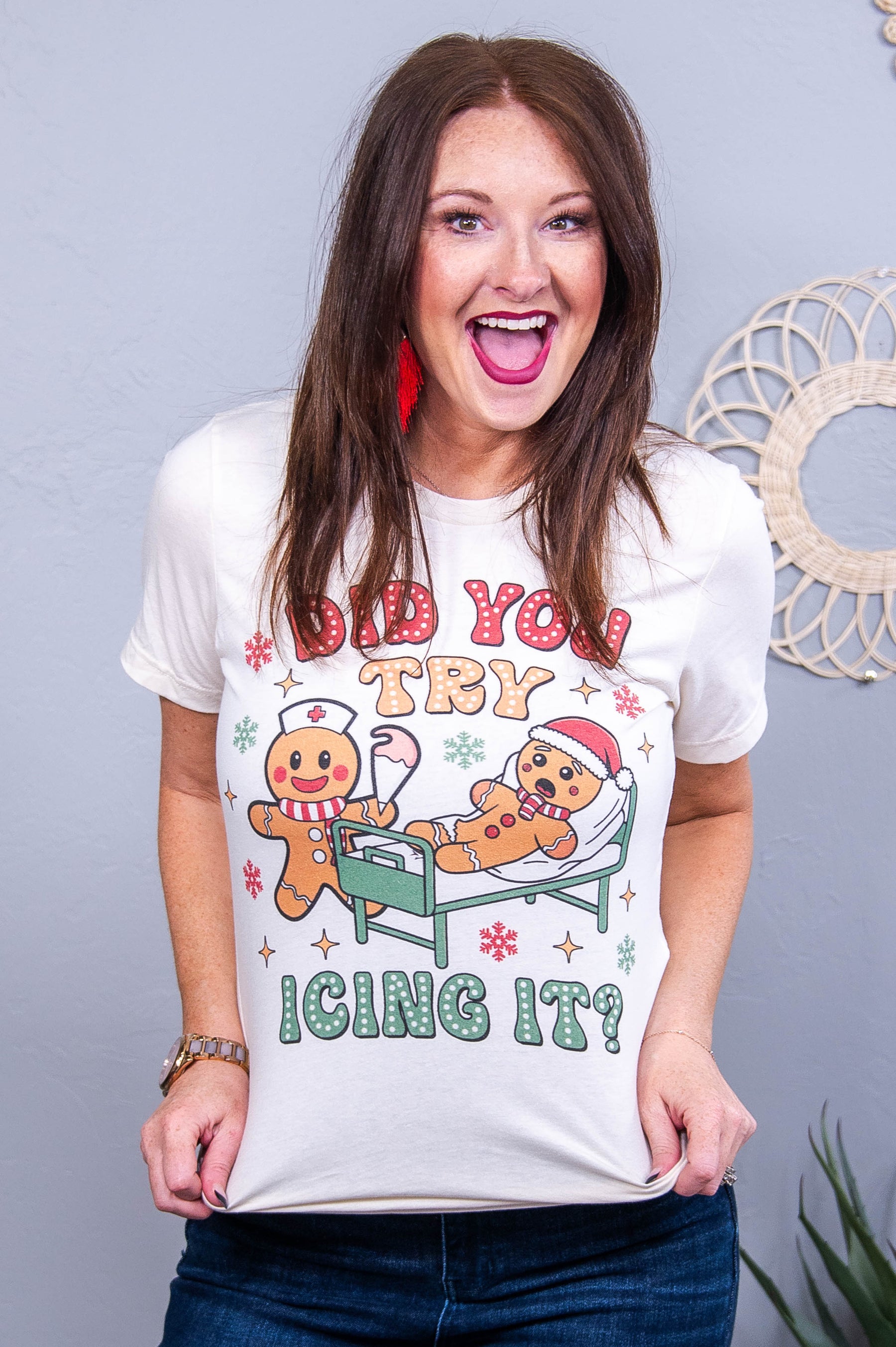 Did You Try Icing It Natural Graphic Tee - A3729NA