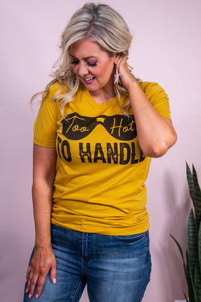 Too Hot To Handle Mustard Graphic Tee - A3455MU