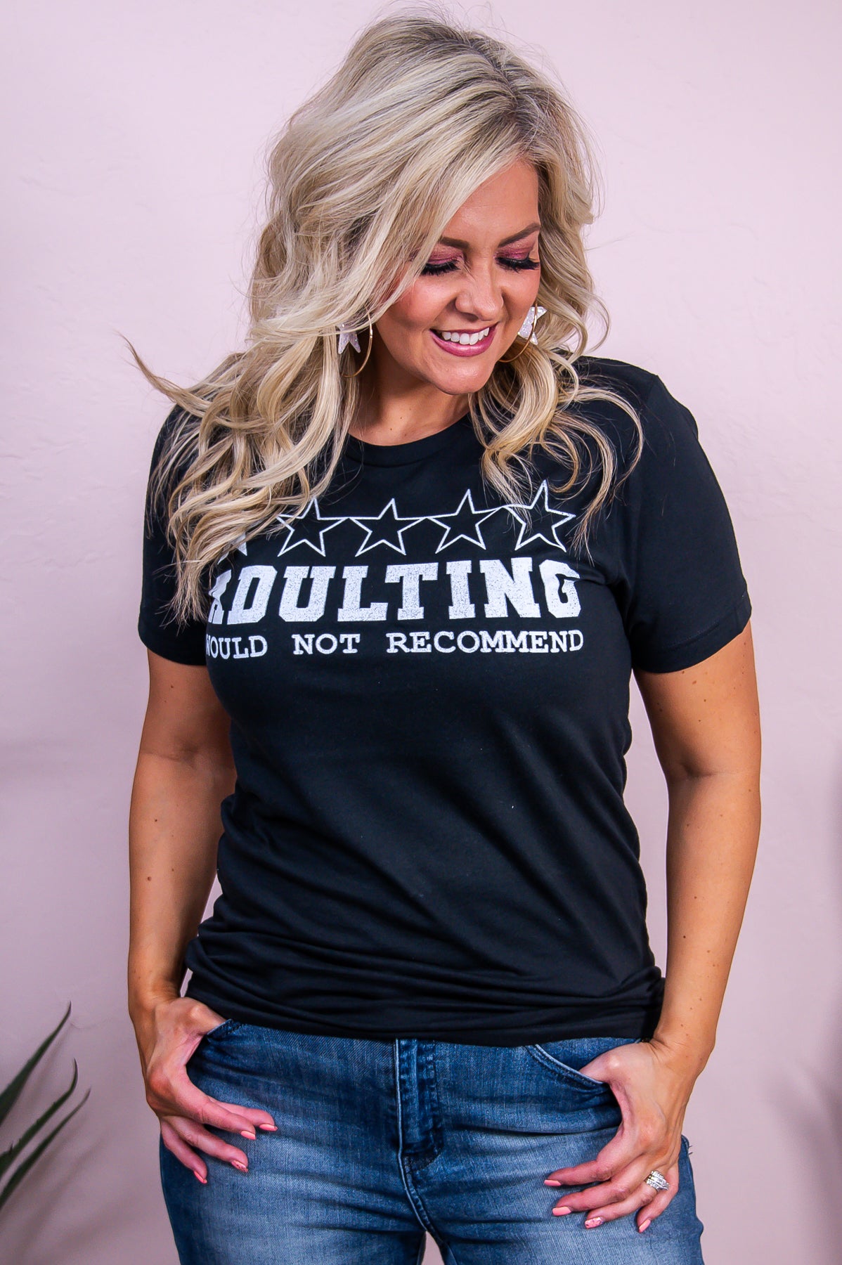 Adulting Vintage Black Graphic Tee - A3453VBK