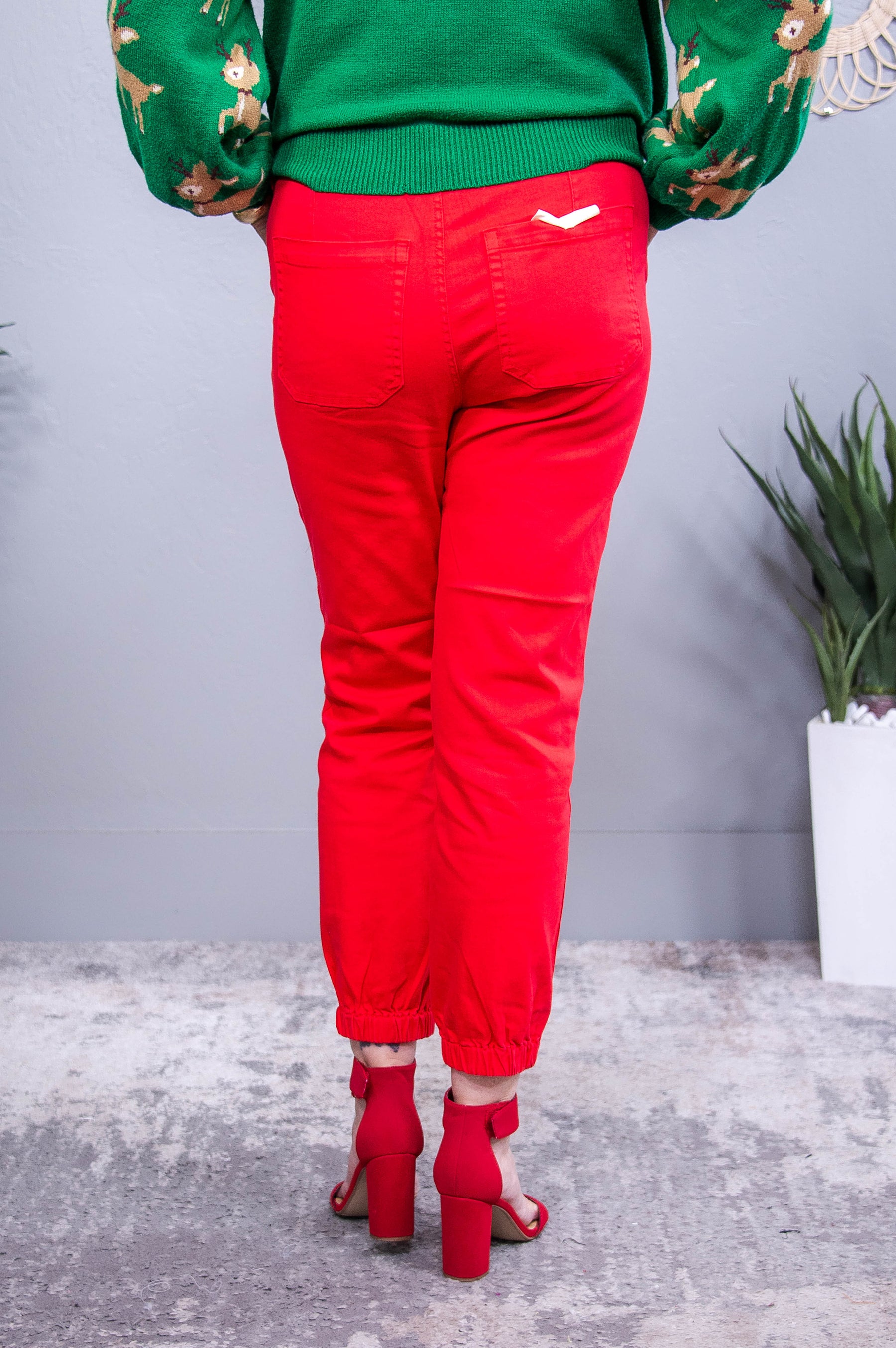 Mary Red Solid Denim Jeans - K1251RD