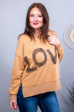 It's All About Love Camel Embroidered Top - T10637CA