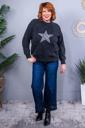 I Told You I'm a Star Black Star/Studded Top - T10647BK