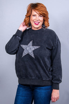 I Told You I'm a Star Black Star/Studded Top - T10647BK