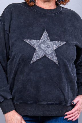 I Told You I'm a Star Black Star/Studded Top - T10647BK