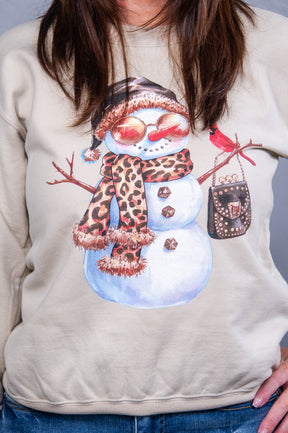 A Jolly Happy Soul Sand Snowman/Printed Graphic Sweatshirt - A3748SD