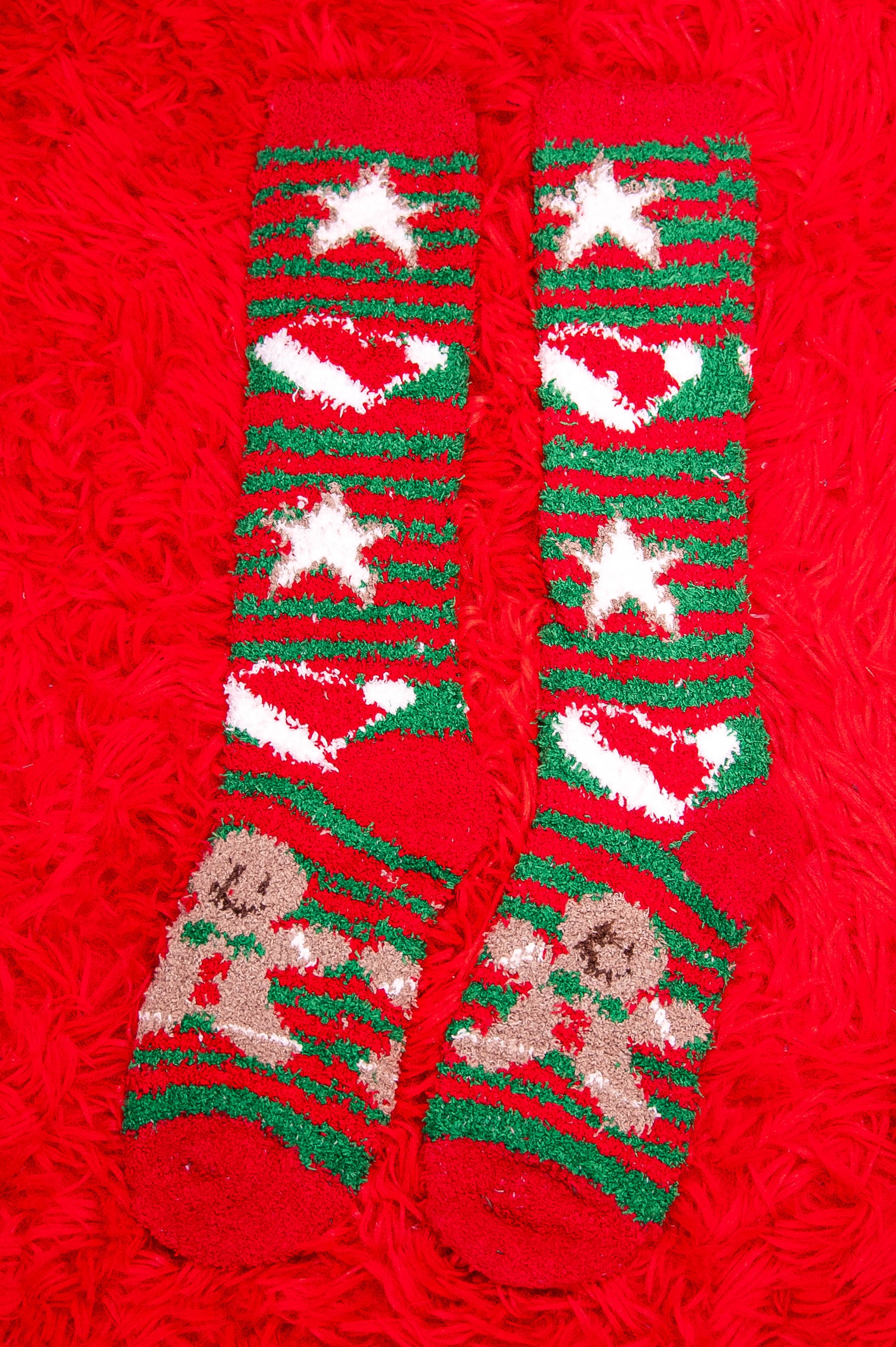 Christmas Fuzzy Long Socks - CSOC114